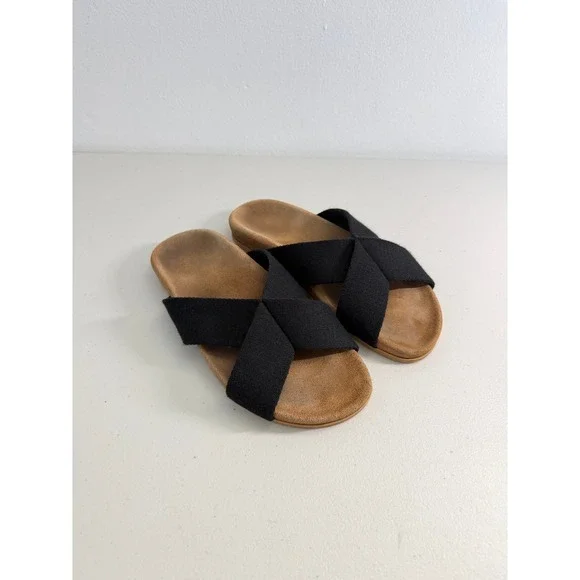 Jenni Kayne Black Knot Slide Sandals Made in Italy Size 38 US 8 Flat Shoes - Picture 2 of 8